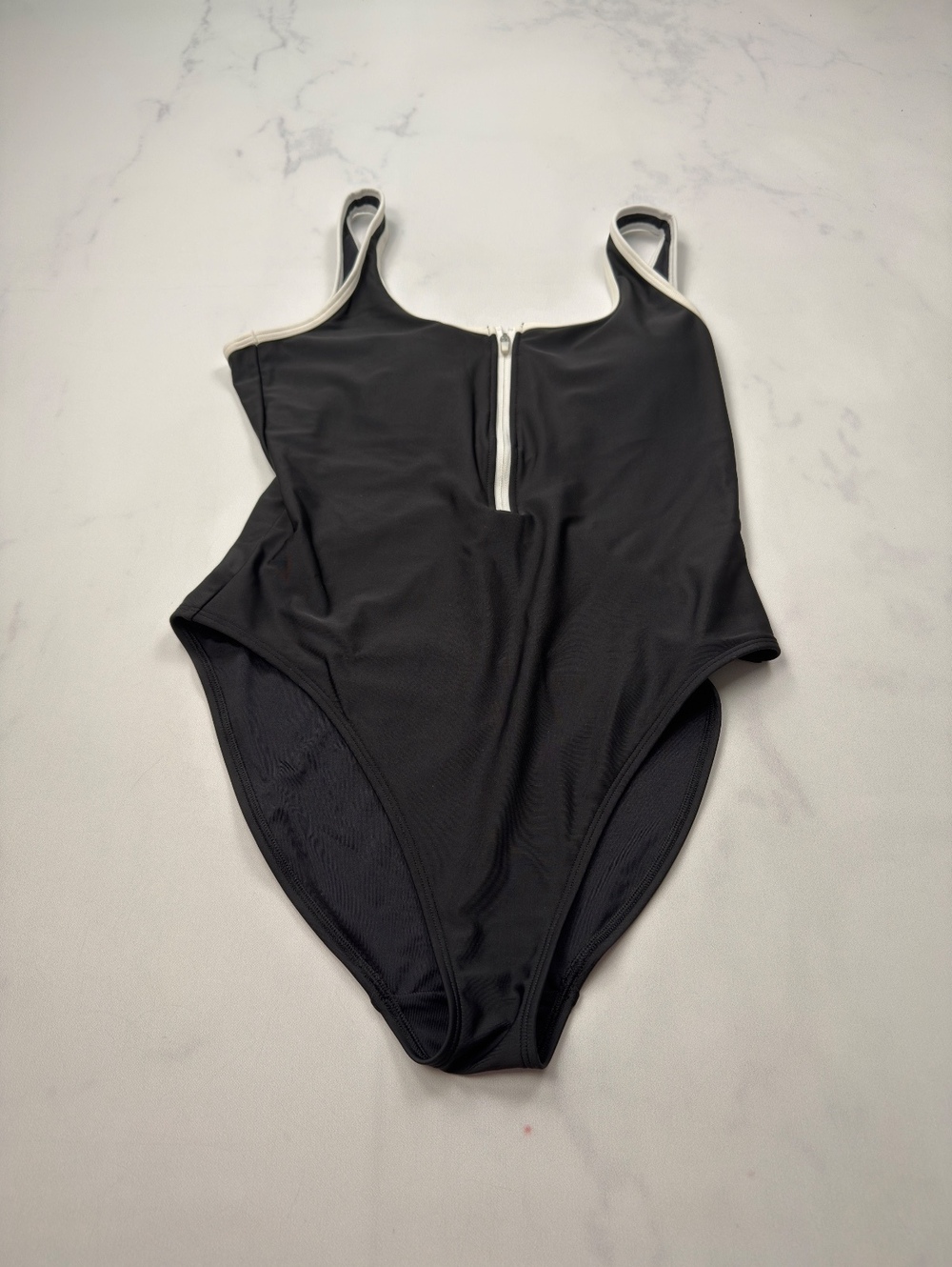 Old Navy Minimalist Swimsuit One Piece Black 2010s Classic Style - Womens M